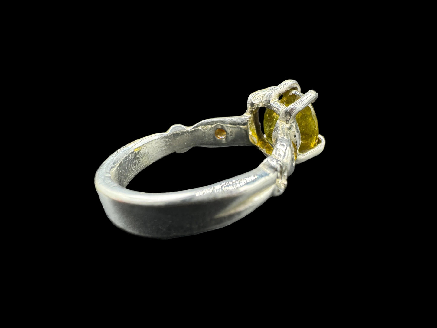 Handmade Sapphire Sphene Ring Size 6
