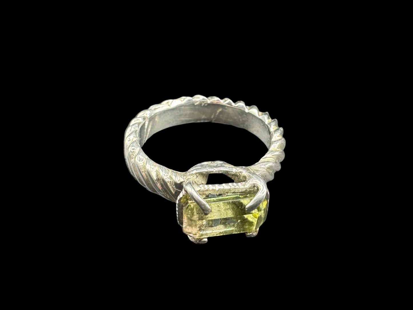 Handmade Bi-color Tourmaline 925 Silver Ring Size 5.5