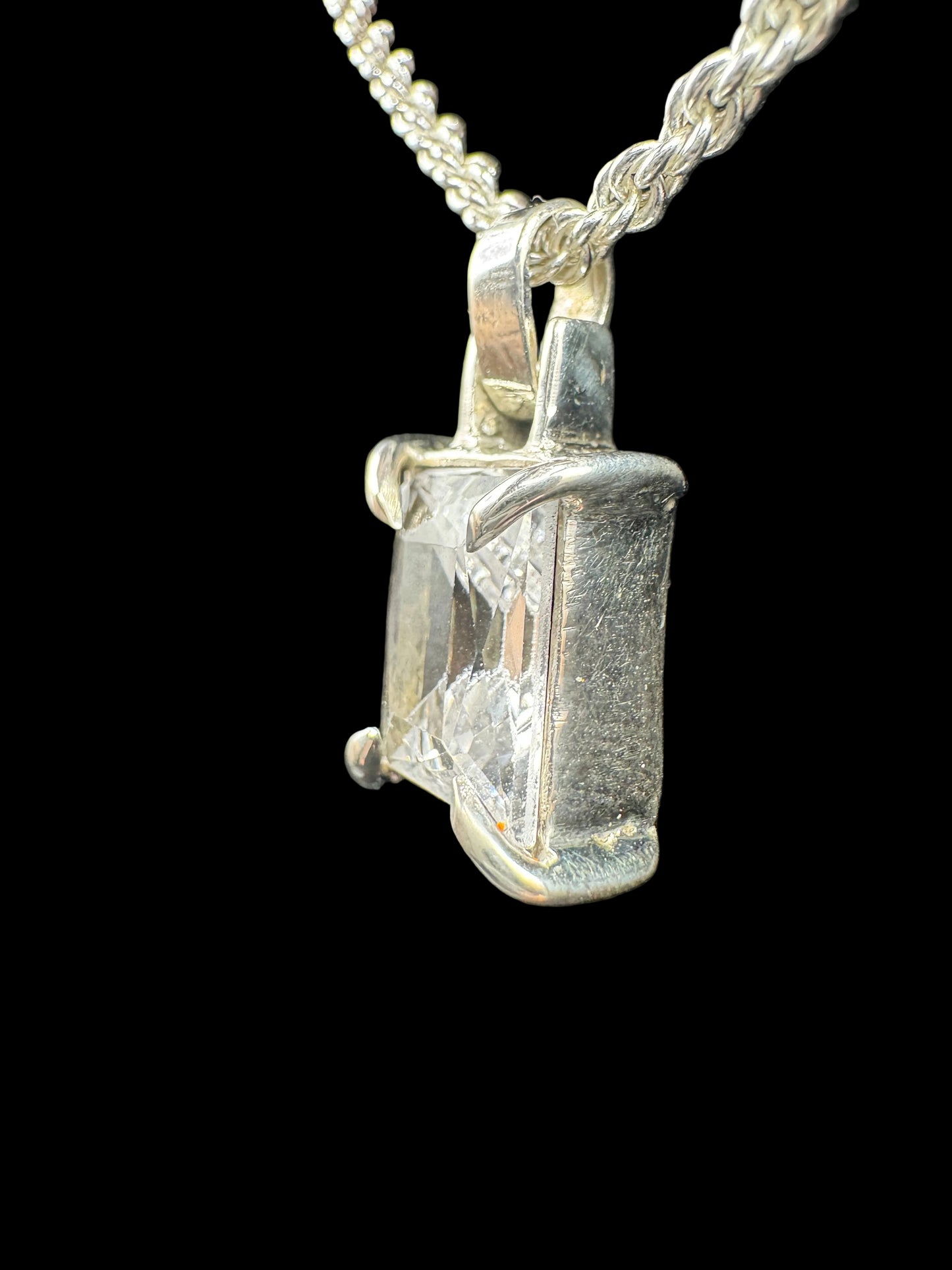 Handmade 925 Silver White Zircon Pendant
