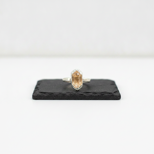 Sunstone Size 6 Ring in 950 Silver | Handmade Artisan Silver Ring | Orfinart