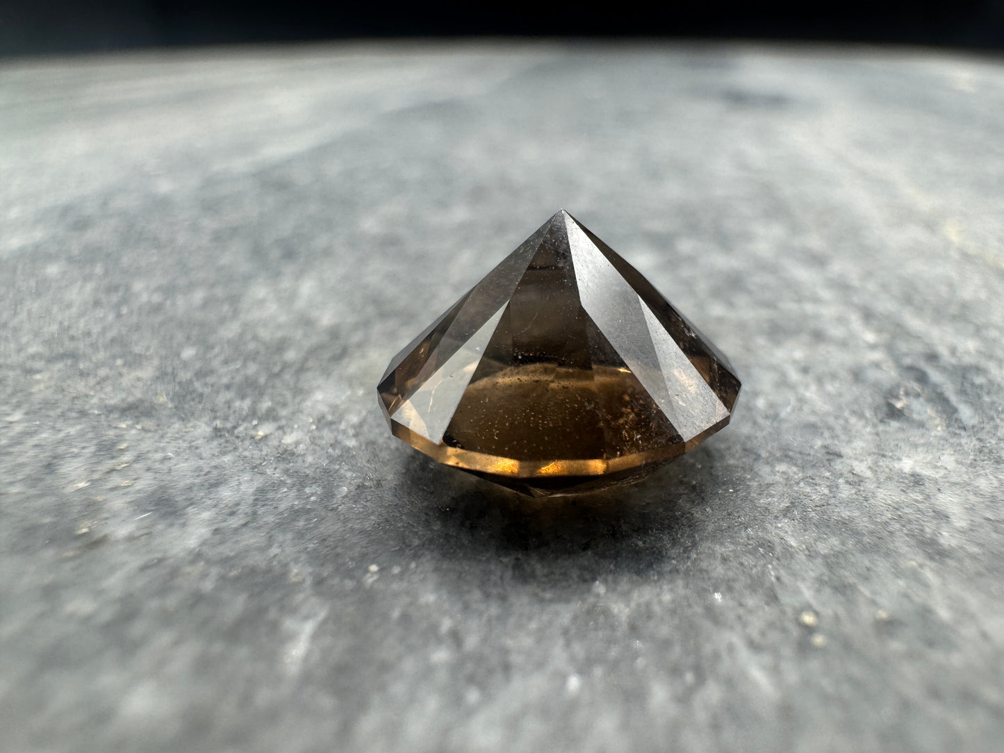 Smoky Quartz Round Brilliant cut- Hallelujah Junction - 6.35 carats