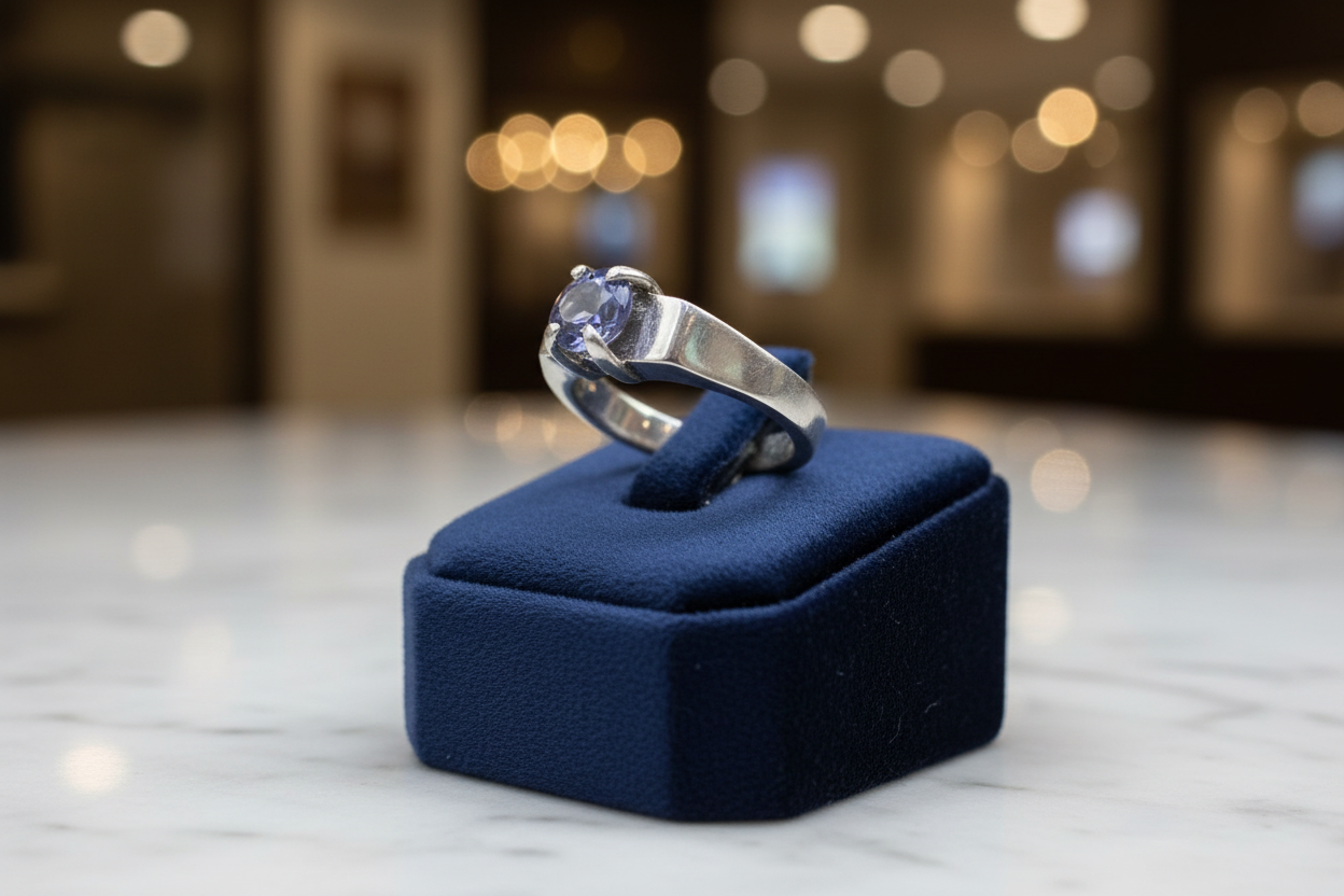 Handmade Tanzanite 925 Silver Euro-shank Size 4.5