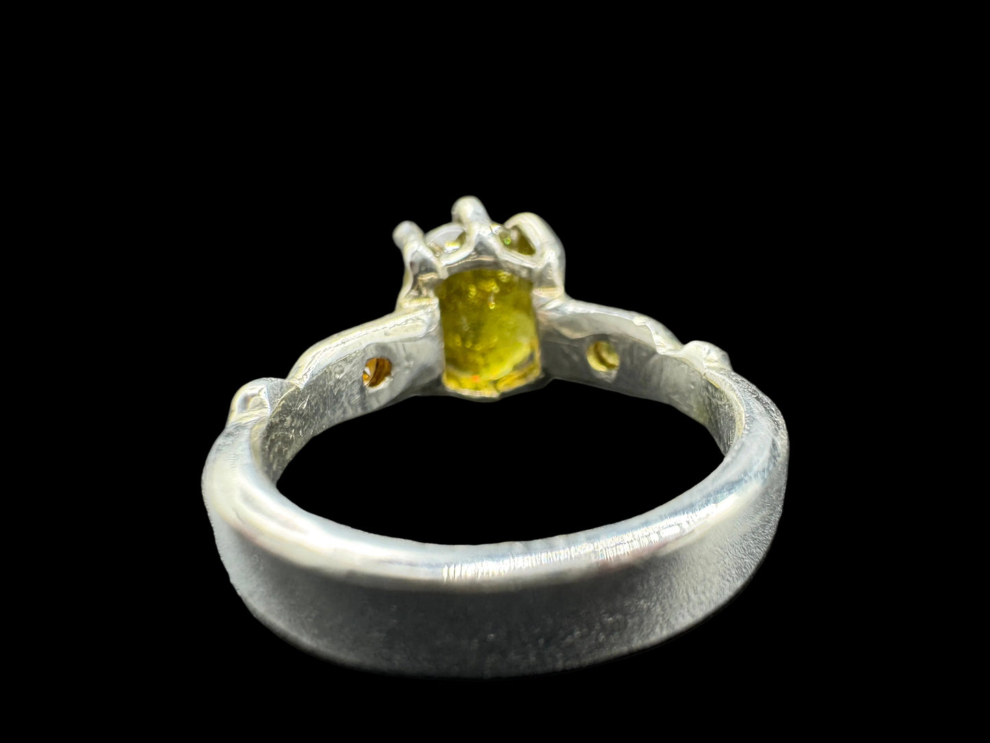 Handmade Sapphire Sphene Ring Size 6