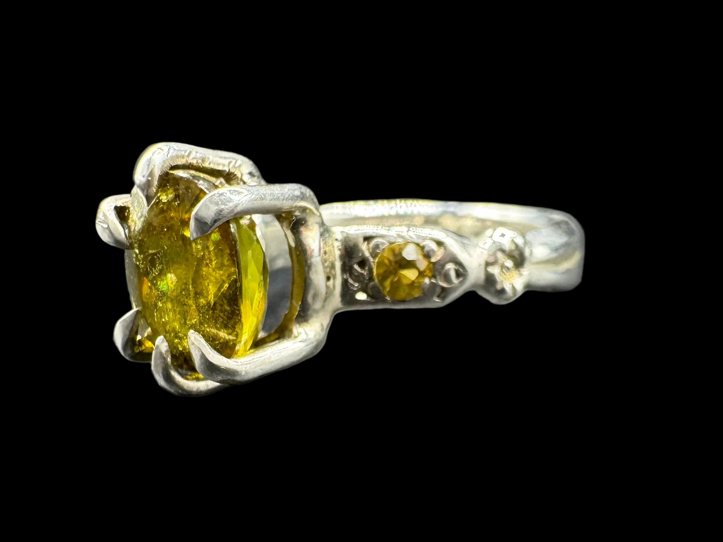 Handmade Sapphire Sphene Ring Size 6
