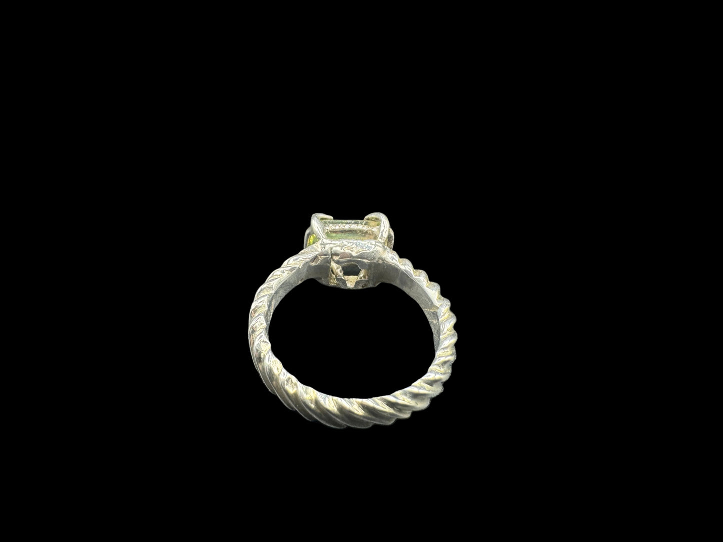 Handmade Bi-color Tourmaline 925 Silver Ring Size 5.5