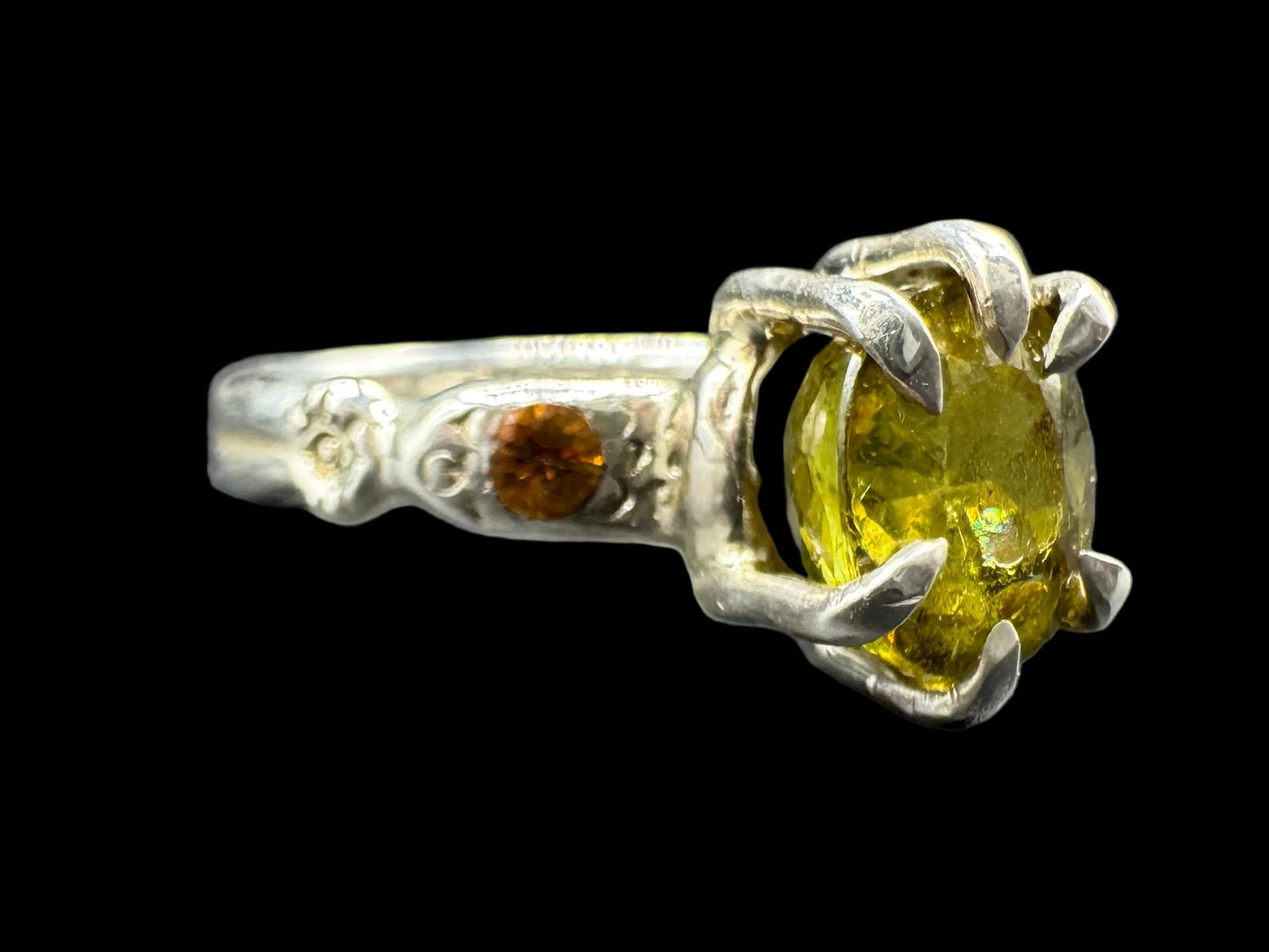 Handmade Sapphire Sphene Ring Size 6