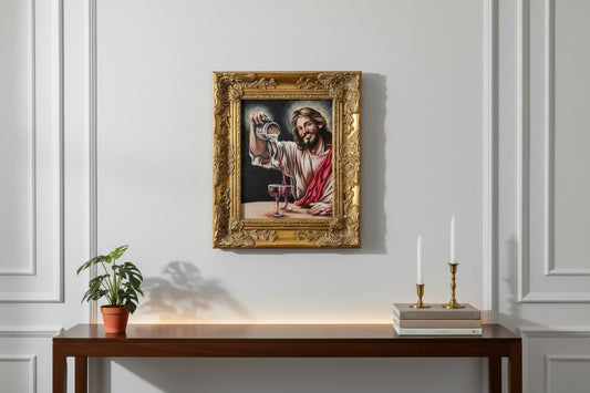 Water into Wine — 11”x14” Gold Framed Original Acrylic Painting