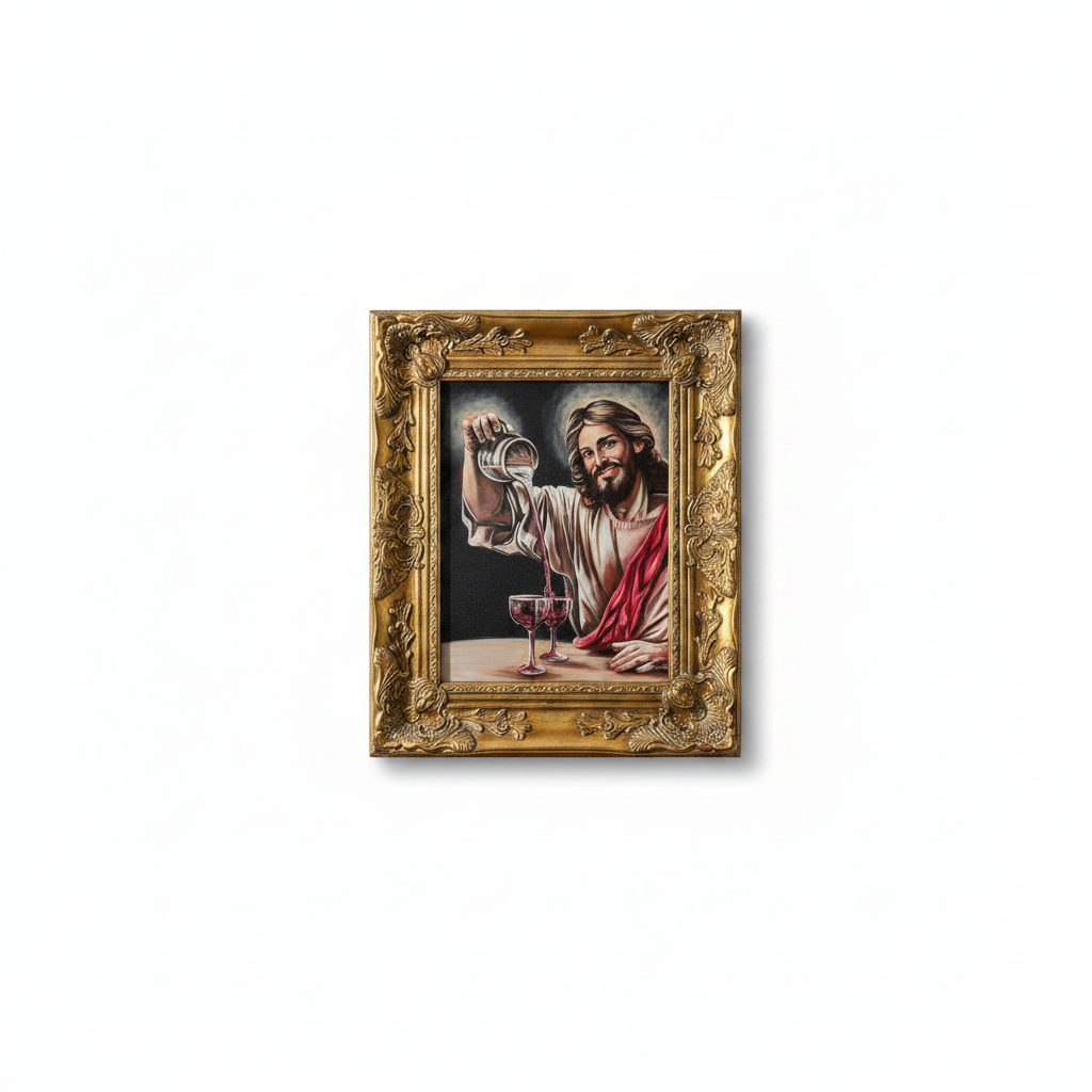 Water into Wine | Gold Framed Original Acrylic Painting