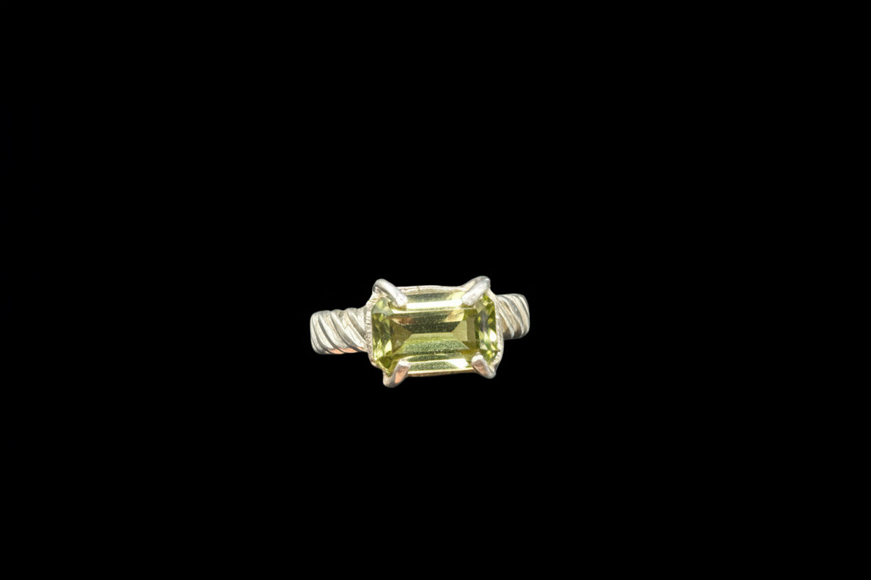 Handmade Bi-color Tourmaline 925 Silver Ring Size 5.5