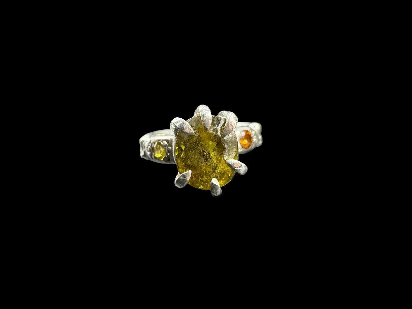 Handmade Sapphire Sphene Ring Size 6