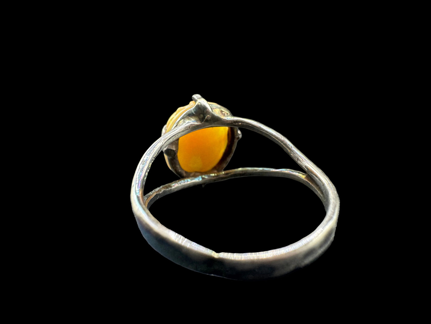 Hand carved 925 Silver Opal Scarab Ring Size 6.5