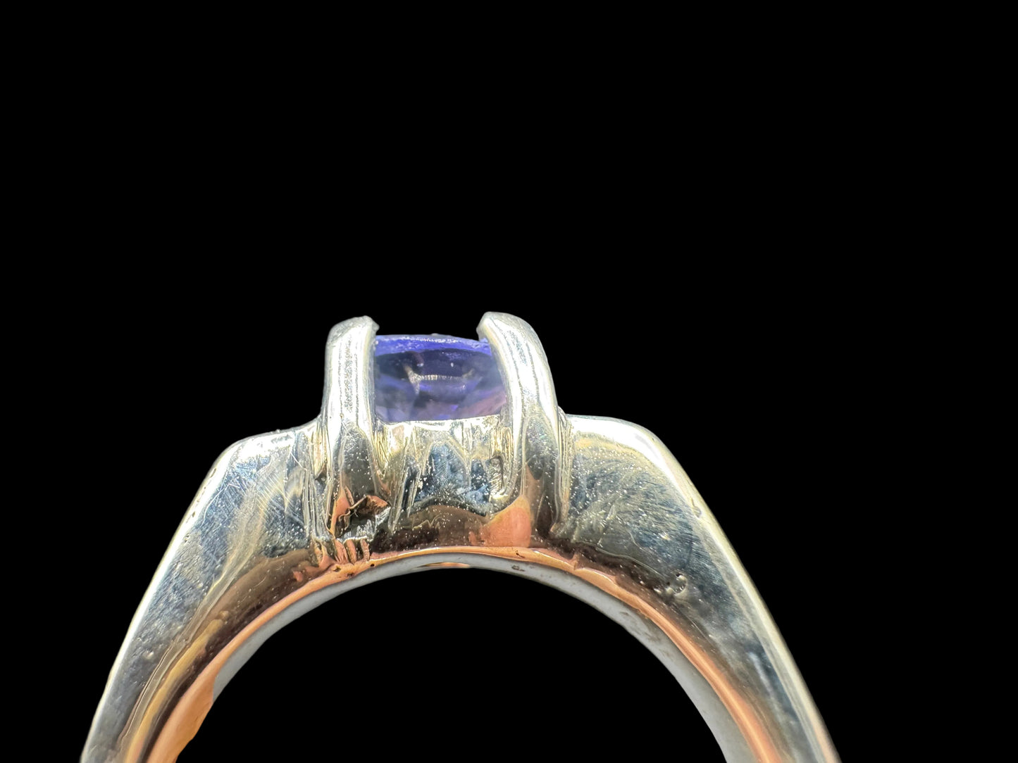 Handmade Tanzanite 925 Silver Euro-shank Size 4.5