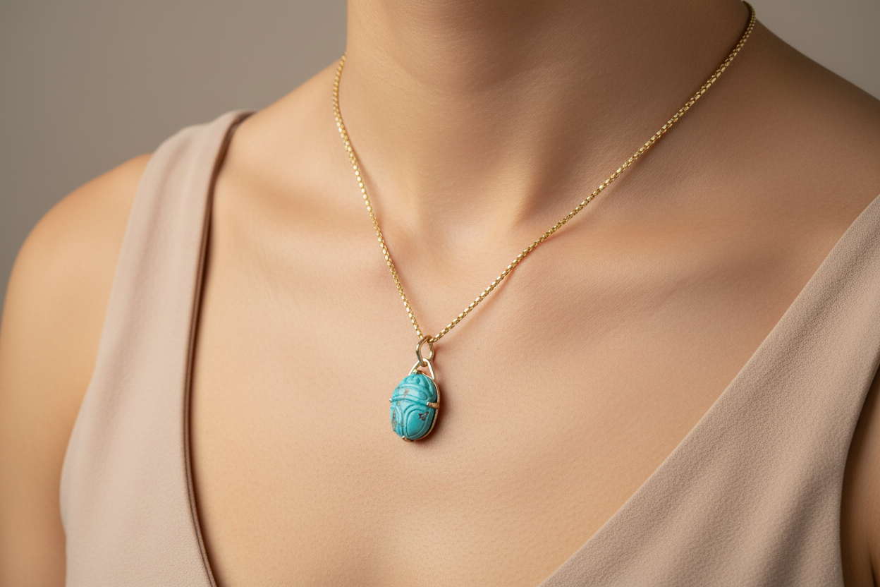 Turquoise Scarab Pendant