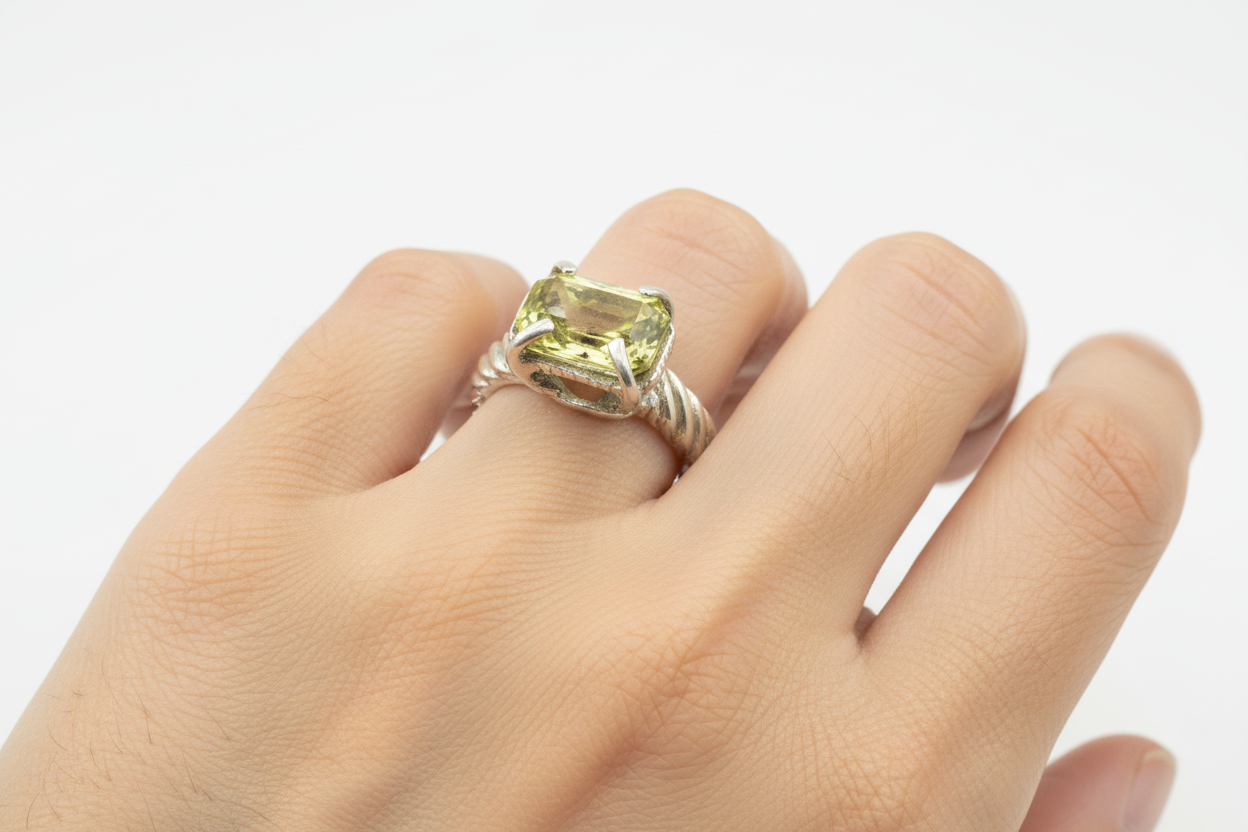 Handmade Bi-color Tourmaline 925 Silver Ring Size 5.5