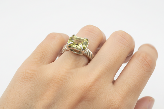 Handmade Bi-color Tourmaline 925 Silver Ring Size 5.5