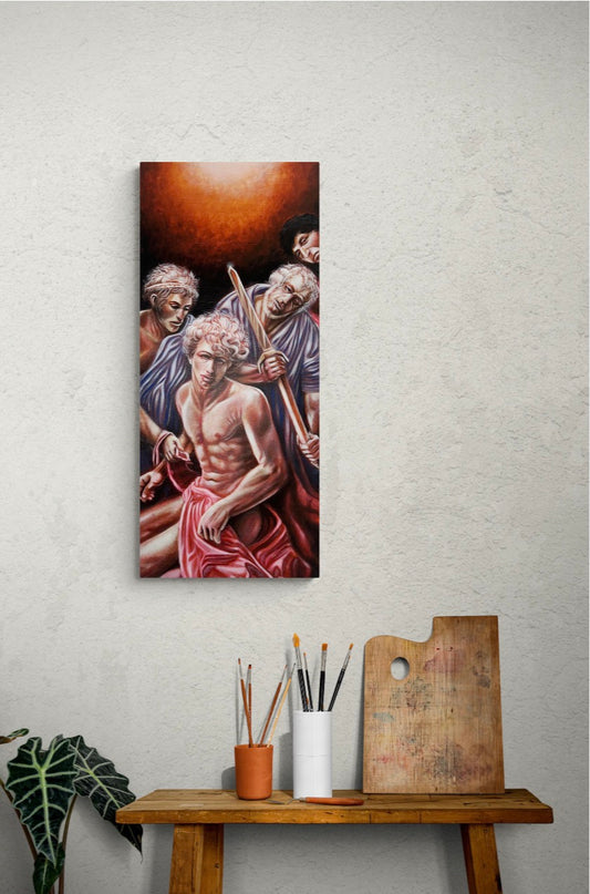 They Always Want To Kill The King — 15.5”x35” Original Acrylic Painting