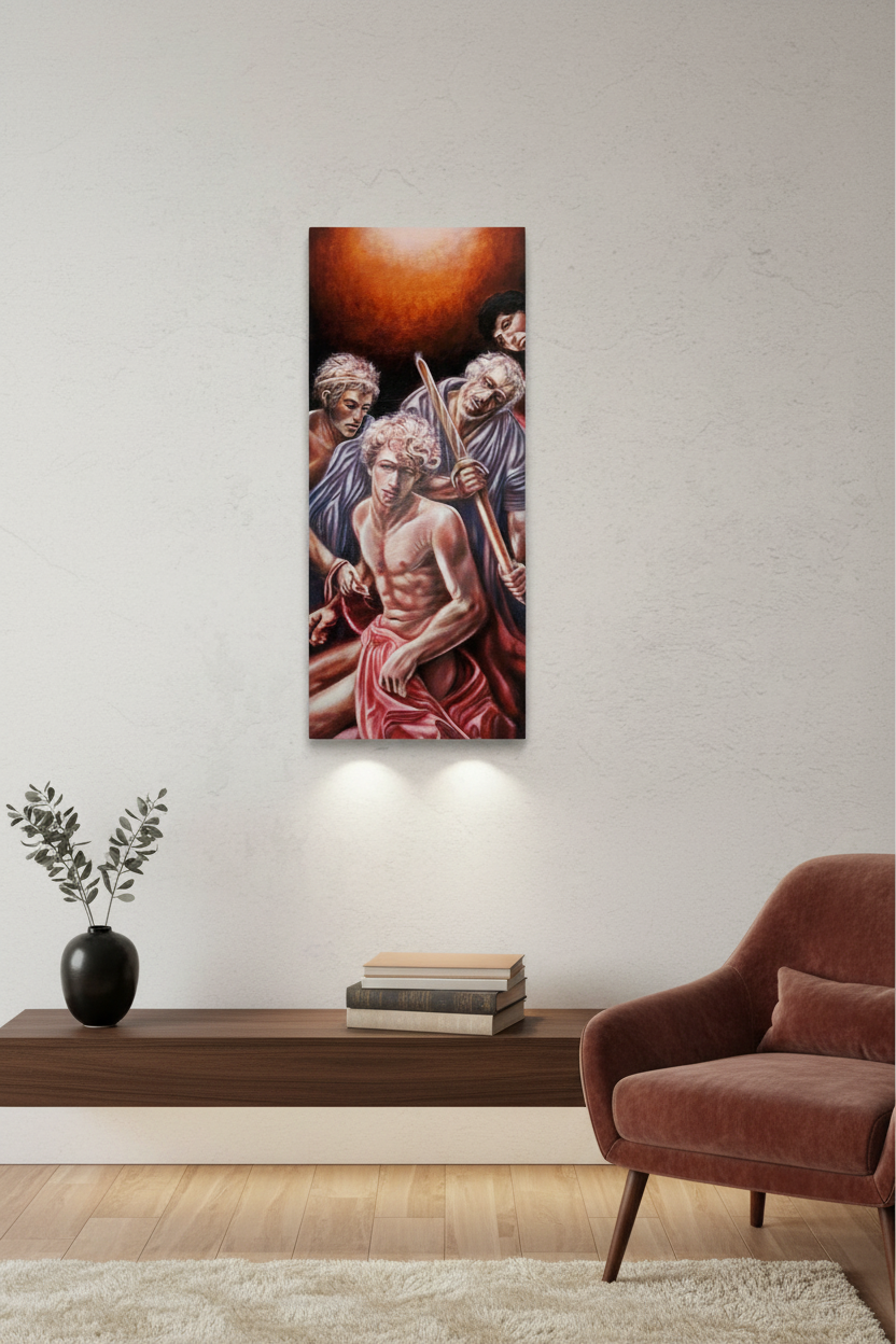 They Always Want To Kill The King — 15.5”x35” Original Acrylic Painting