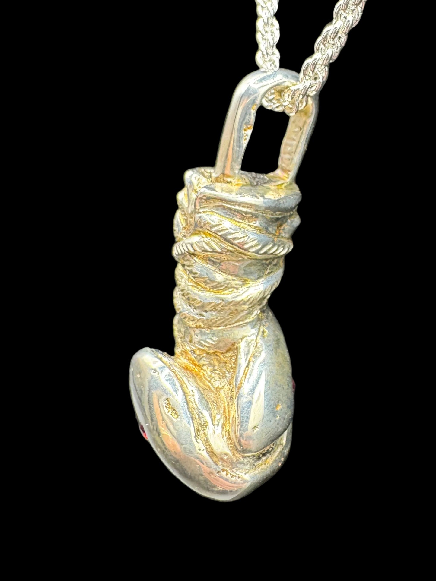 Handmade 925 Ruby Boxing Glove Pendant