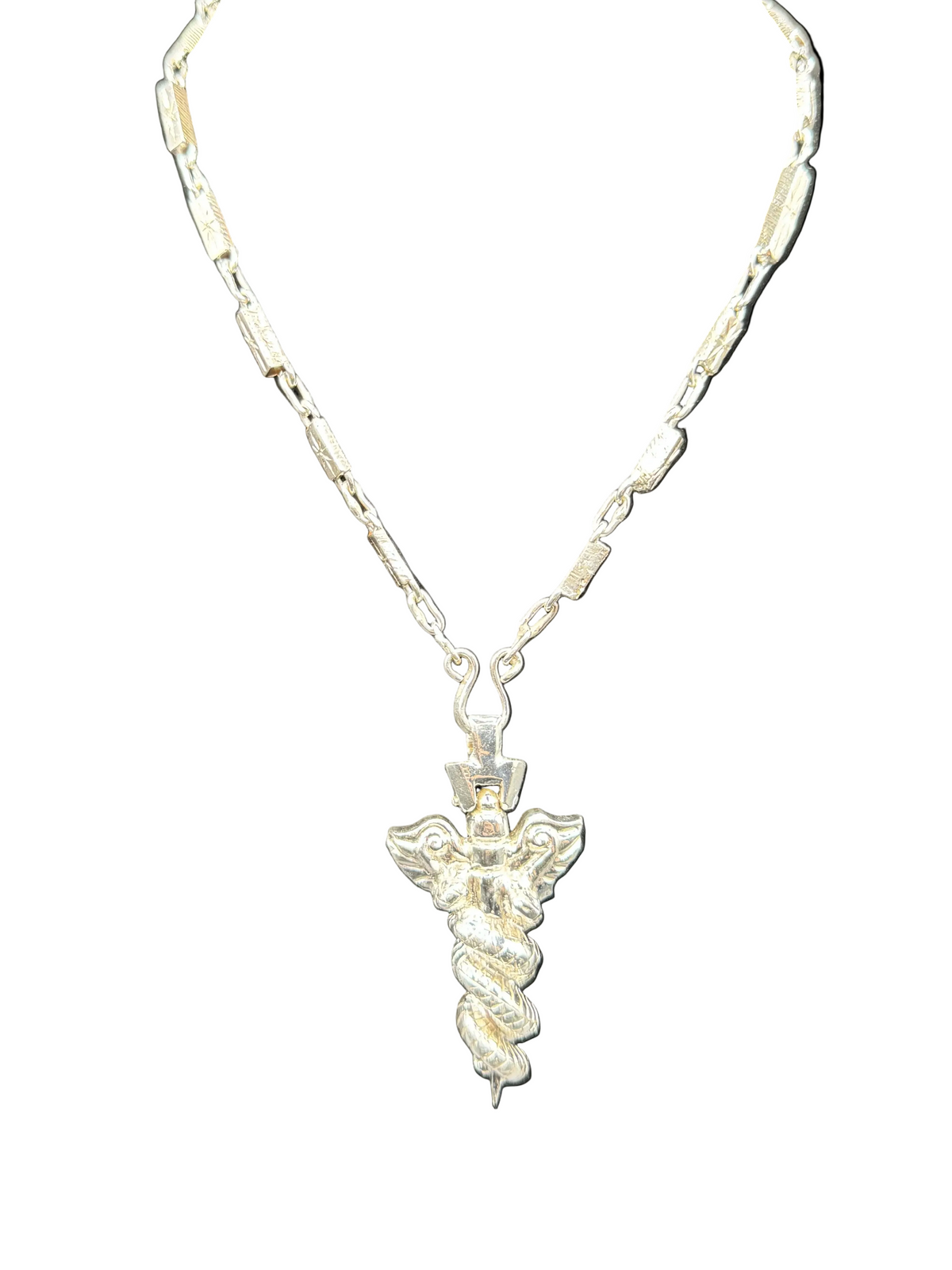 Rod of Asclepius with Handmade 925 Silver chain