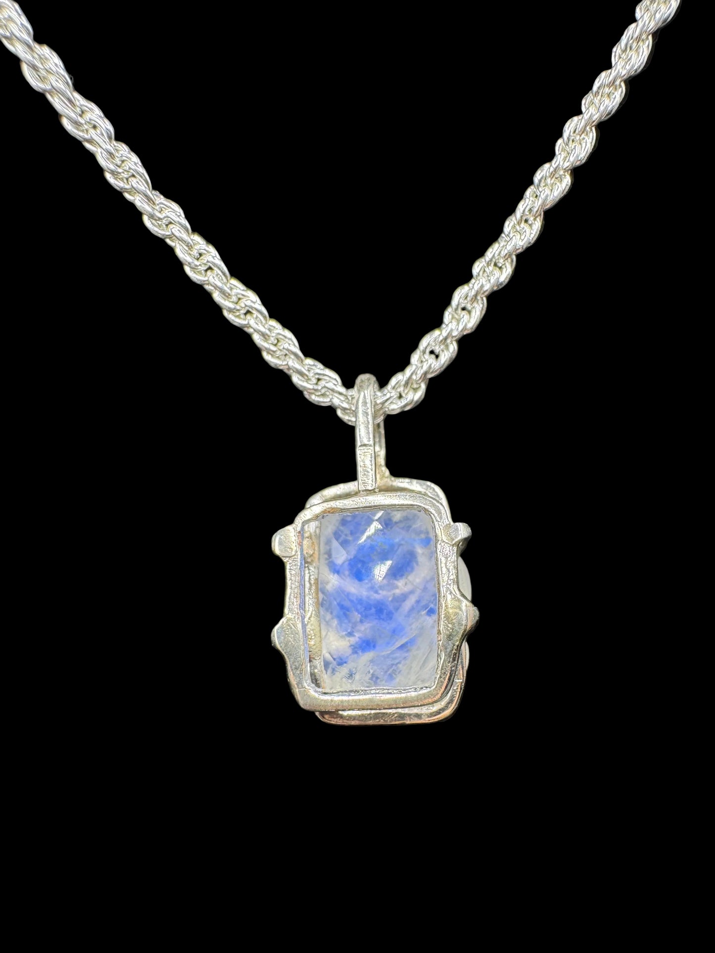 Hand Carved Moonstone Bear Pendant