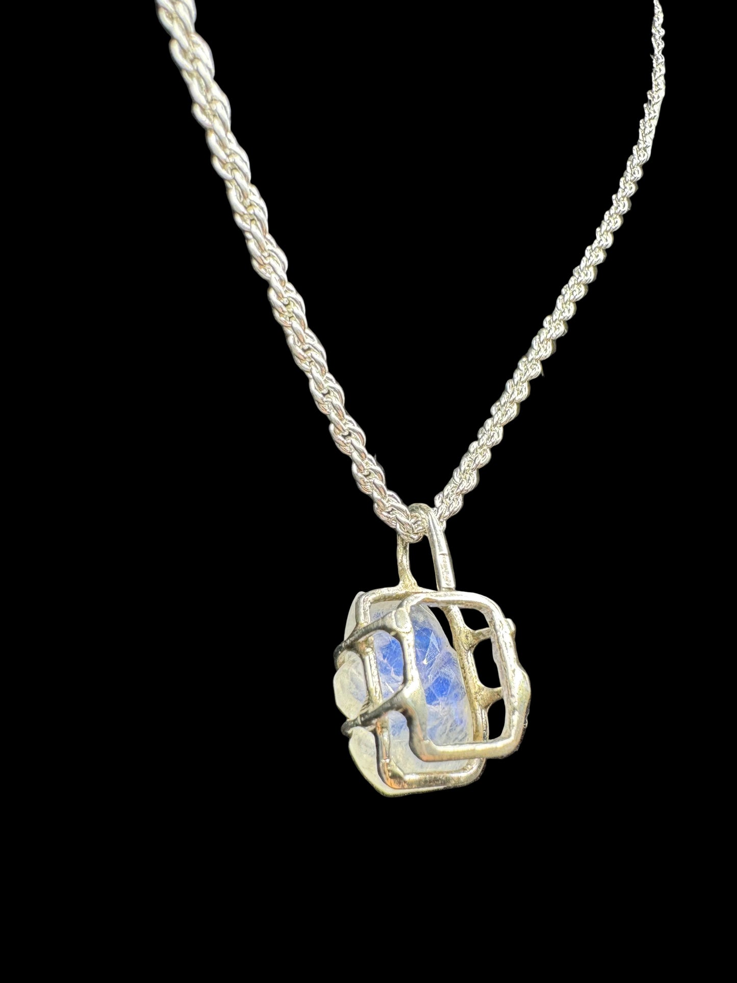 Hand Carved Moonstone Bear Pendant