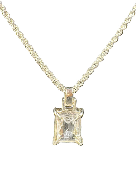 Handmade 925 Silver White Zircon Pendant