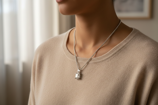 Handmade 925 Silver White Zircon Pendant