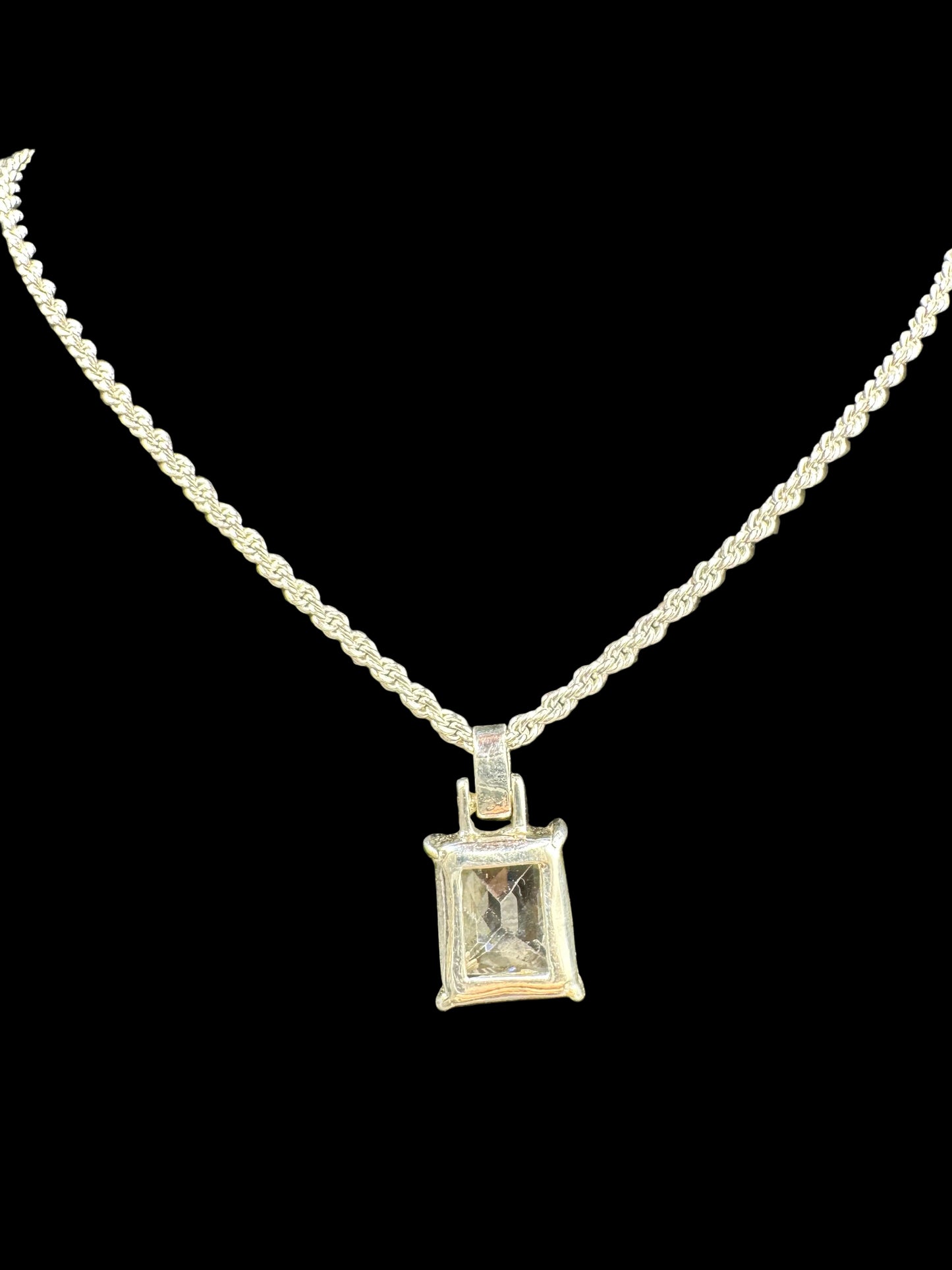 Handmade 925 Silver White Zircon Pendant