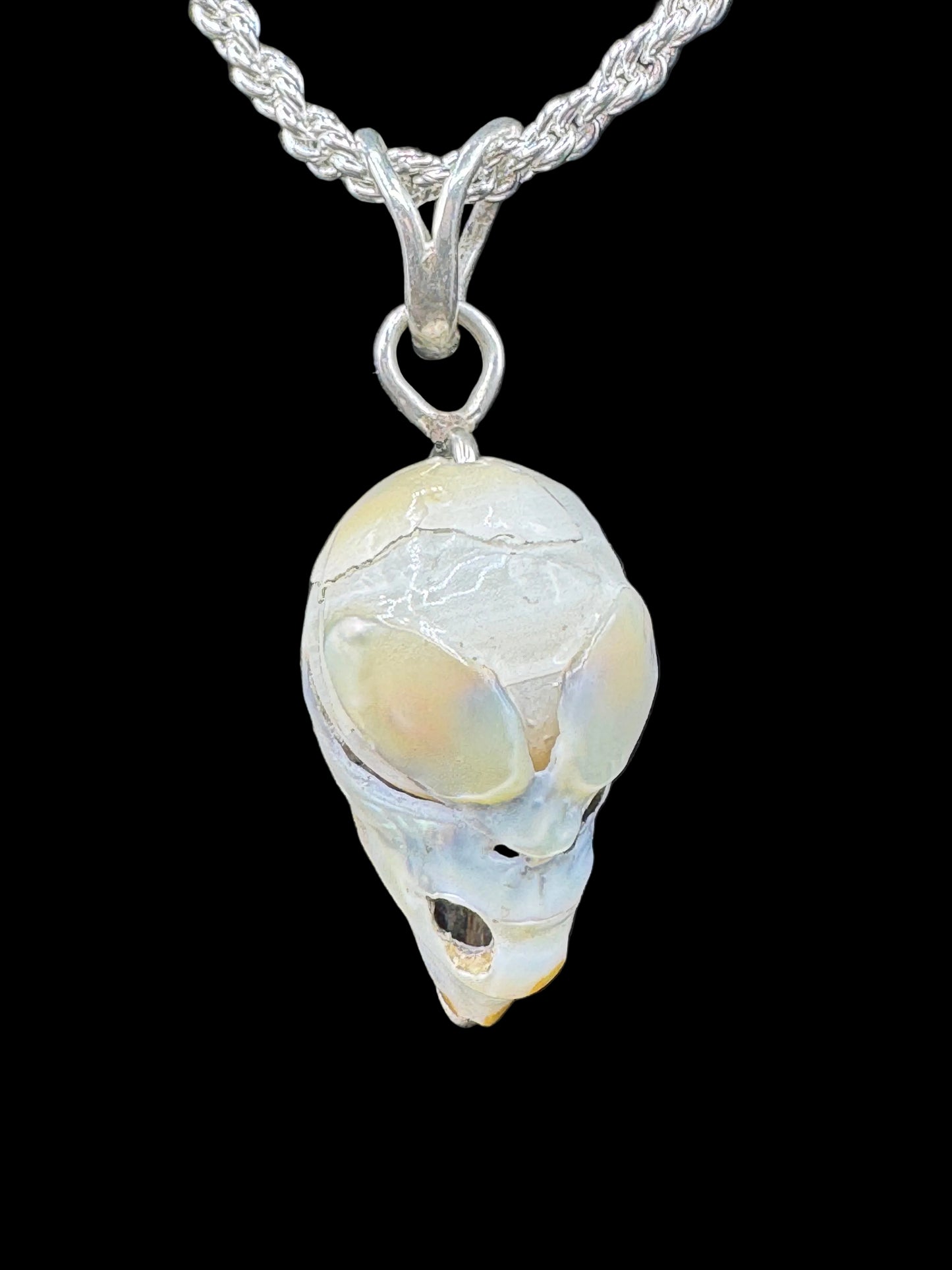 Alien Relic — Natural Pearl & Silver Pendant