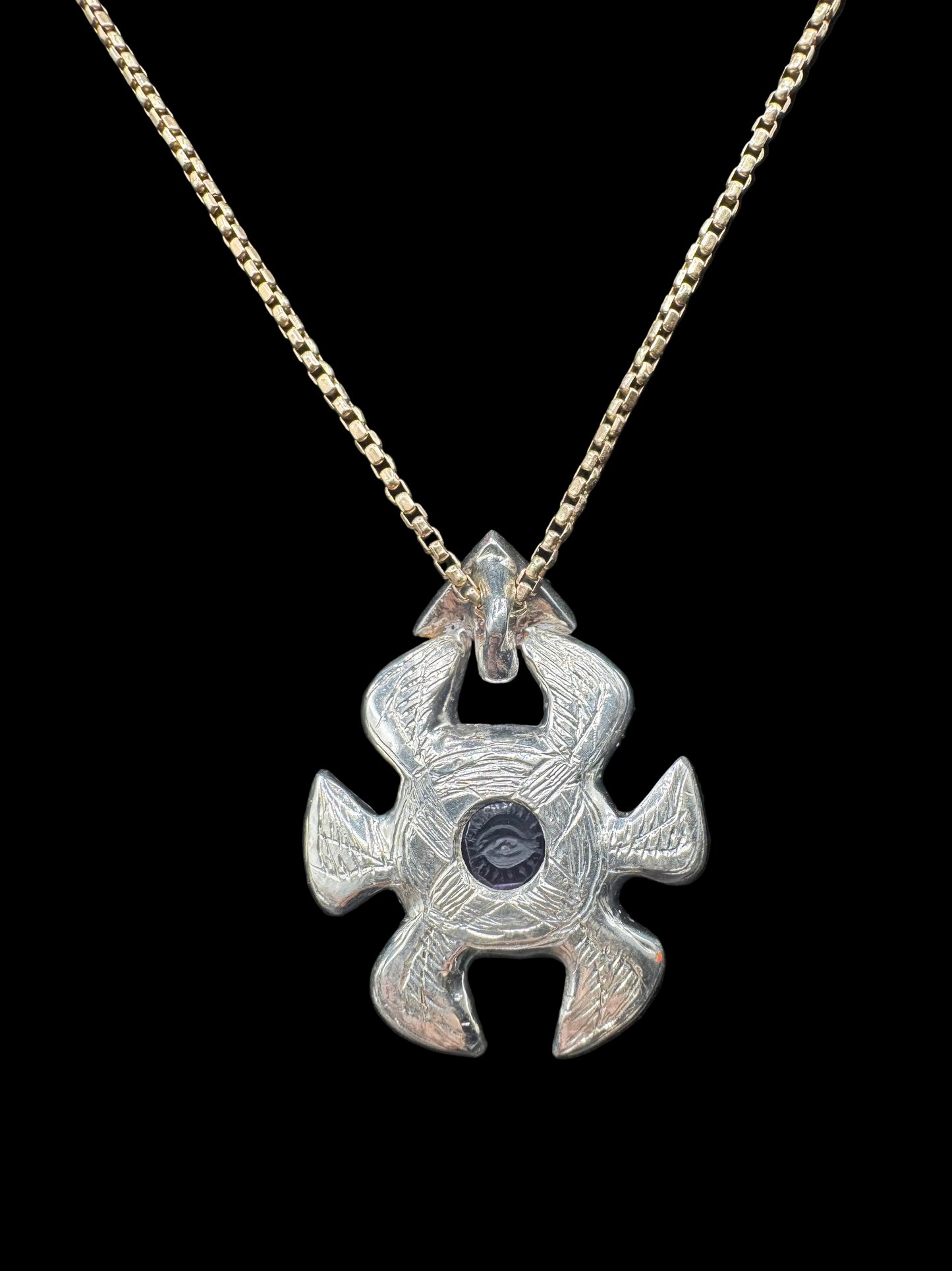 Biblically Accurate Angel — Amethyst, Ruby, White Sapphire & 925 Silver Pendant