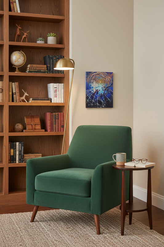 Ascension through the grid — 16”x20” Original Acrylic Painting