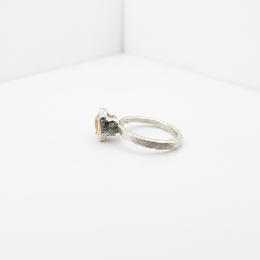 Sunstone Size 6 Ring in 950 Silver | Handmade Artisan Silver Ring | Orfinart