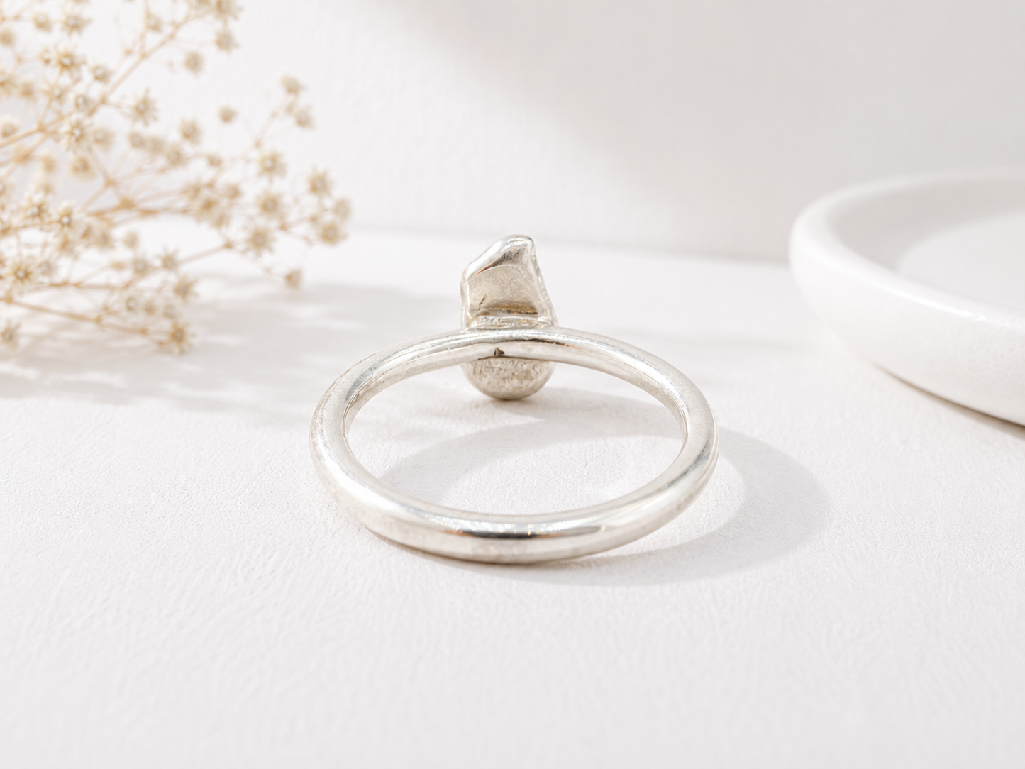 Handmade Yellow Sapphire Size 10 Ring in 950 Silver | Organic Artisan Ring | Orfinart