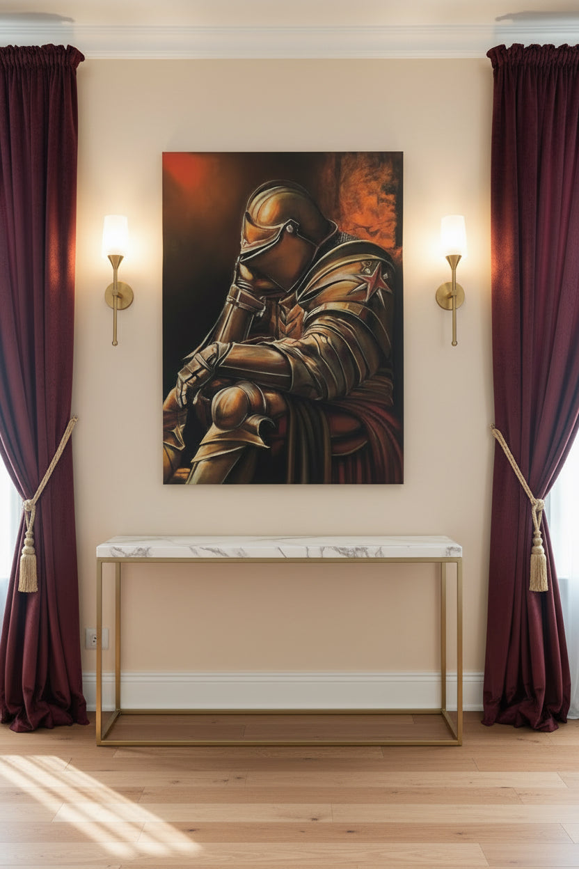 The Fallen Guardian – 3ft x 4ft Original Fantasy Knight Oil Painting