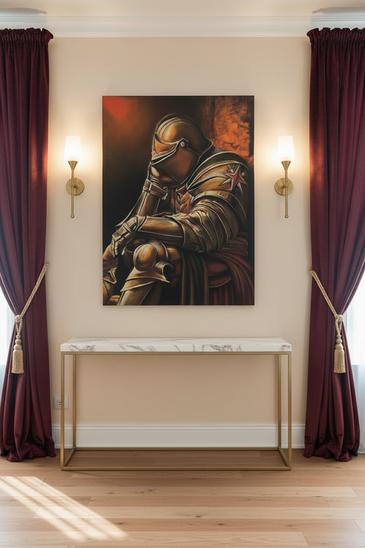 The Fallen Guardian – 3ft x 4ft Original Fantasy Knight Oil Painting