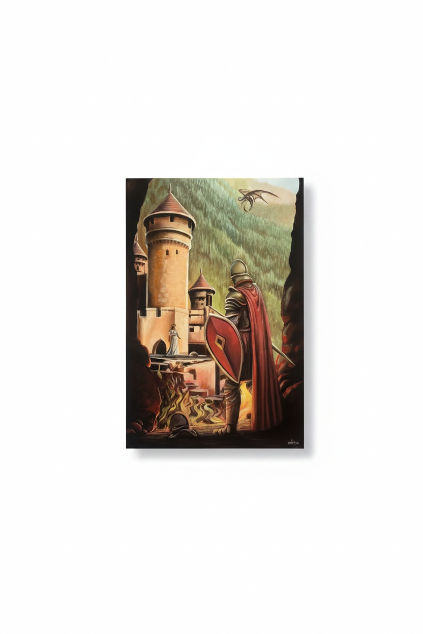 The Last Stand | Original Dragon & Knight Oil Painting