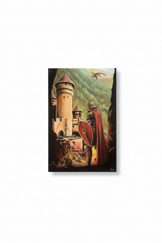 The Last Stand | Original Dragon & Knight Oil Painting