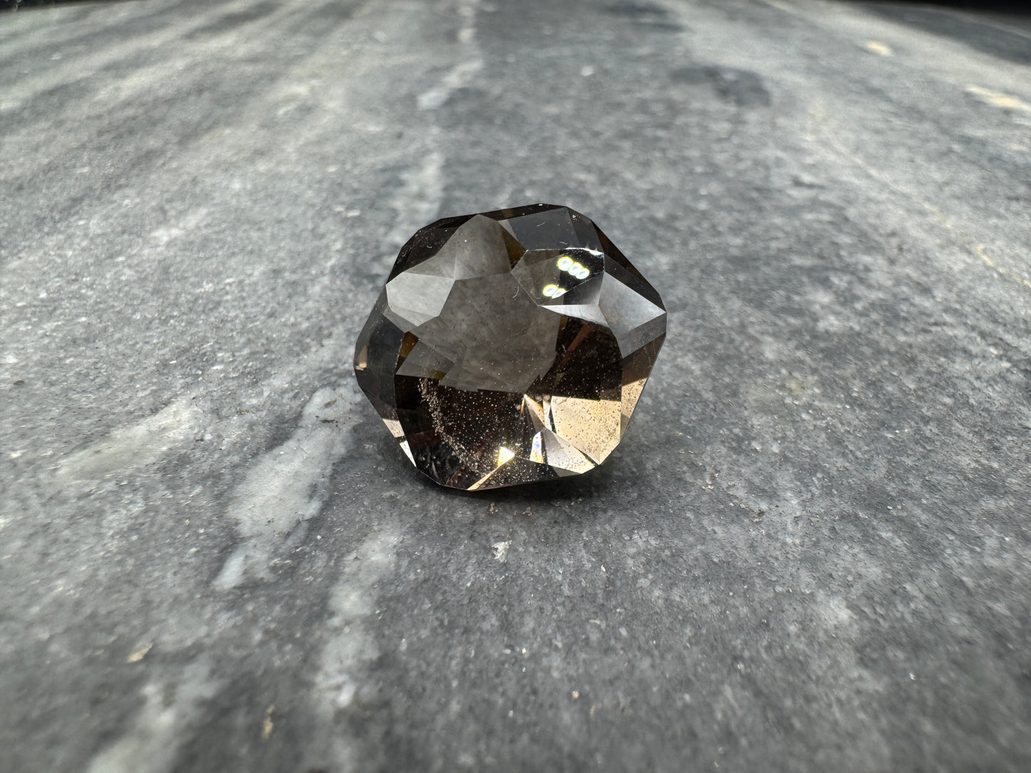 Smoky Quartz Imperfect Snow Blossom cut - Clark County - 31 carats