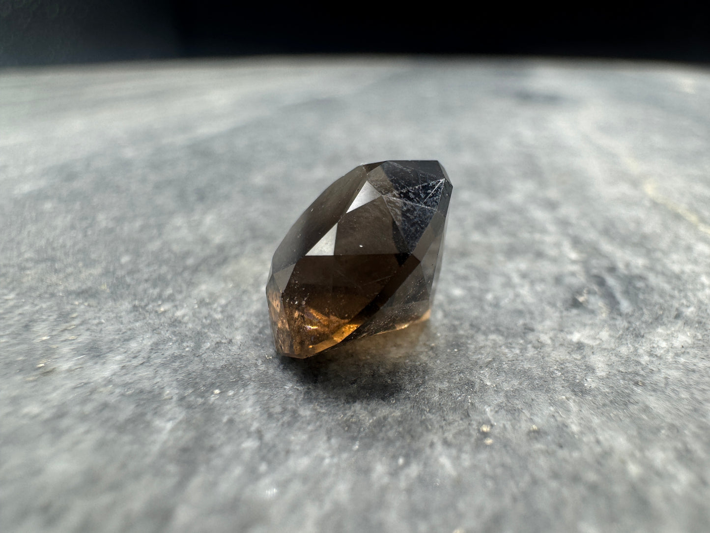 Smoky Quartz Round Brilliant cut- Hallelujah Junction - 6.35 carats