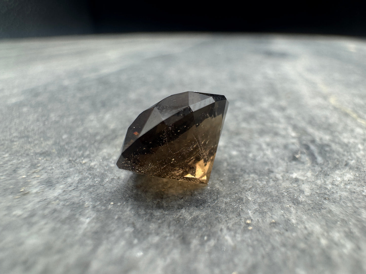 Smoky Quartz Round Brilliant cut- Hallelujah Junction - 6.35 carats