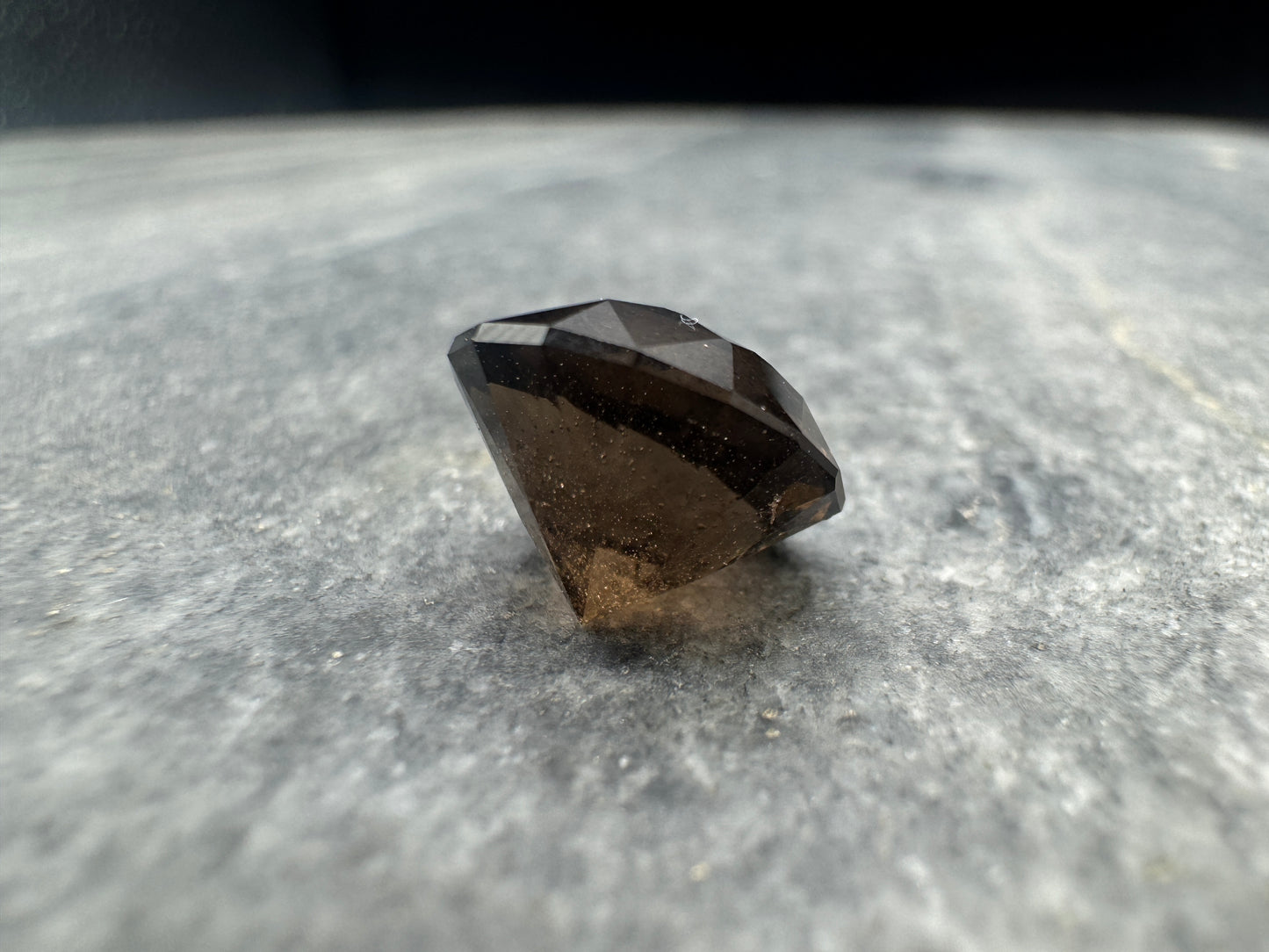 Smoky Quartz Round Brilliant cut- Hallelujah Junction - 6.35 carats