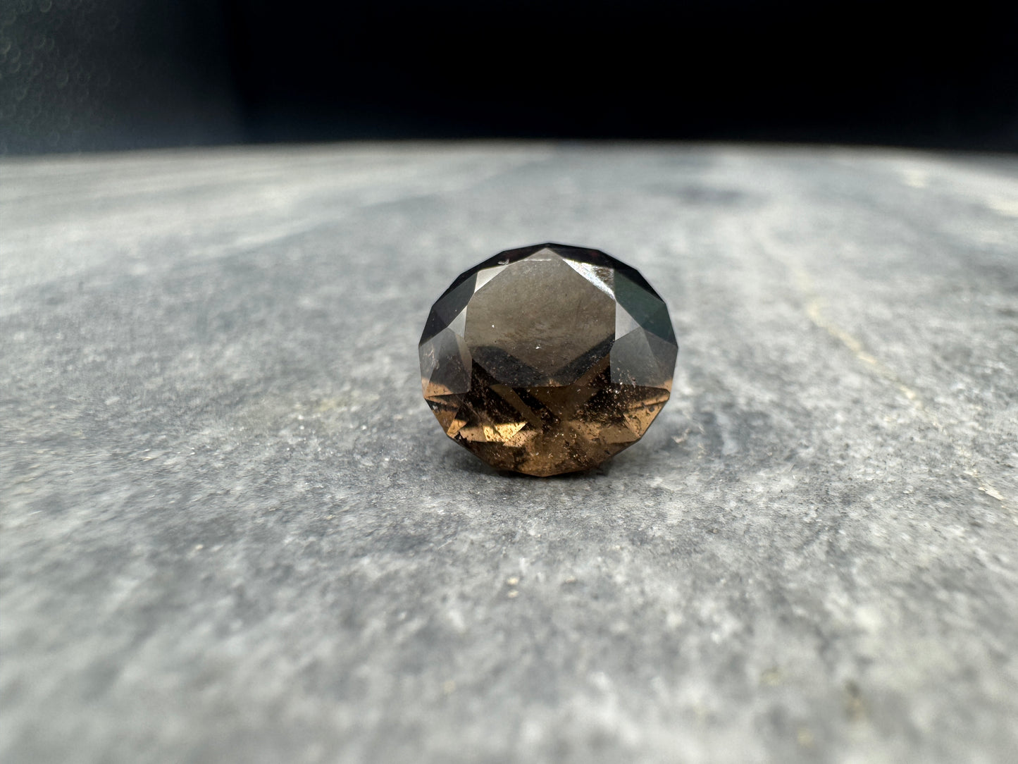 Smoky Quartz Round Brilliant cut- Hallelujah Junction - 6.35 carats