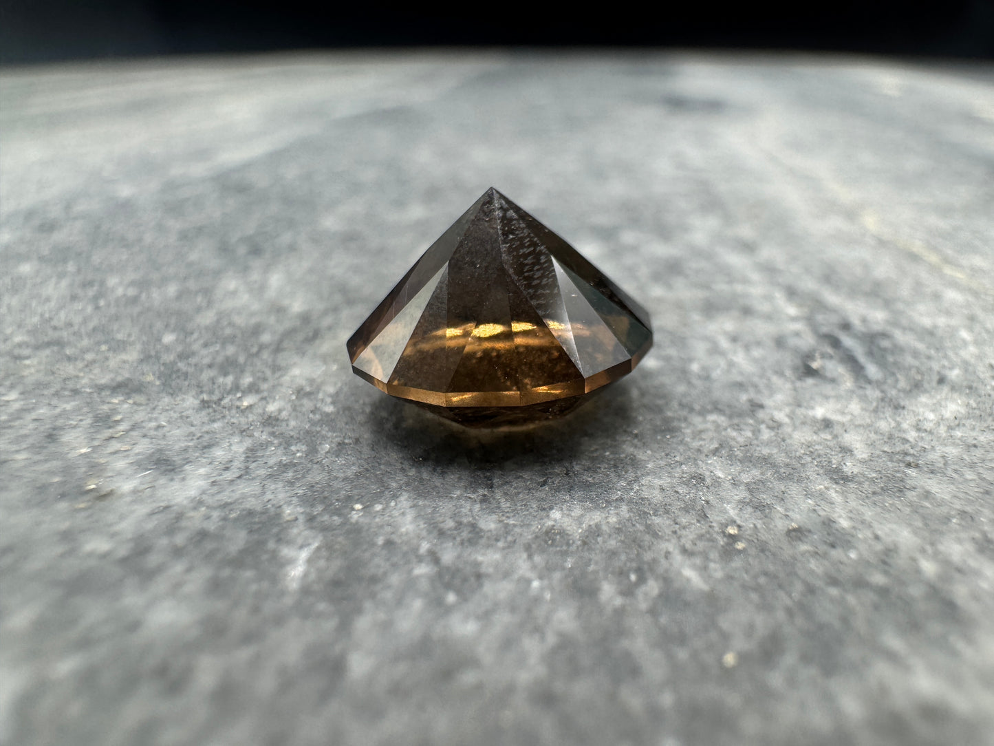 Smoky Quartz Round Brilliant cut- Hallelujah Junction - 6.35 carats