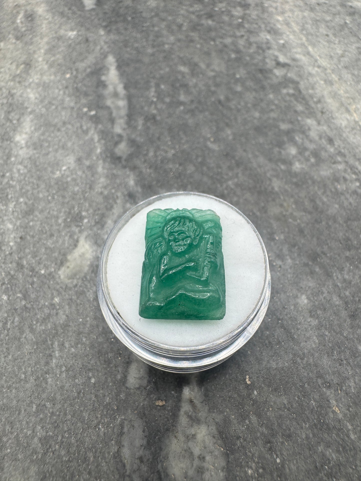 Natural Colombian Emerald 10.91 carats Angel Playing Harp