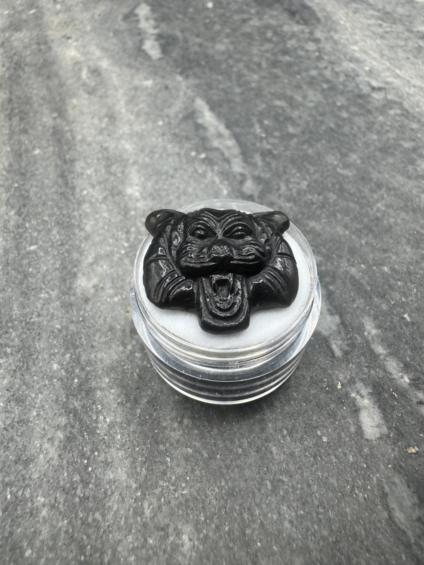 Banded Obsidian 16.715 carats Cartiér Inspired Panther Carving