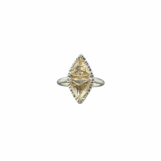 As Above, So Below Ring | Oregon Sunstone & Reverse-Set Smoky Quartz Sterling Silver size 6+ Ring